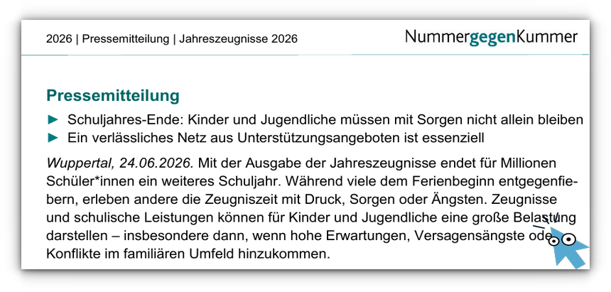 Die Pressemitteilung zu den Jahreszeugnissen 2026 öffnen (PDF)