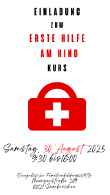 Erste Hilfe - Kurs am Sa, 30.8.2025
